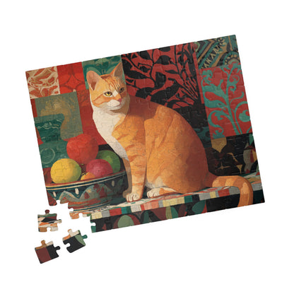 The Cat and the Fruit Bowl – Still Life Art Jigsaw Puzzle, Animal Theme Colorful Fauvist Cat Puzzle 110 pcs (Horizontal) Puzzle The Puzzle Chest