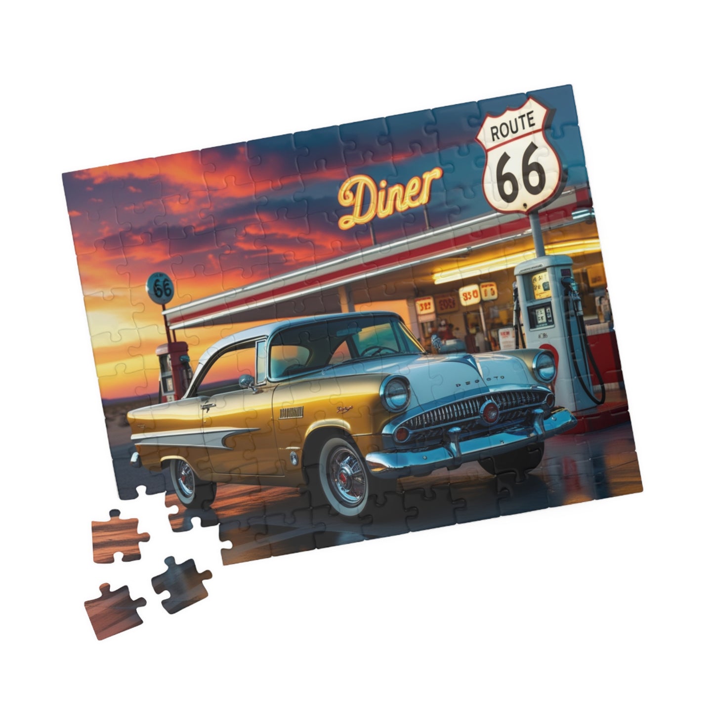 Vintage Car Puzzle - Classic 1959 Adventurer, Nostalgic Auto Scene Puzzle The Puzzle Chest