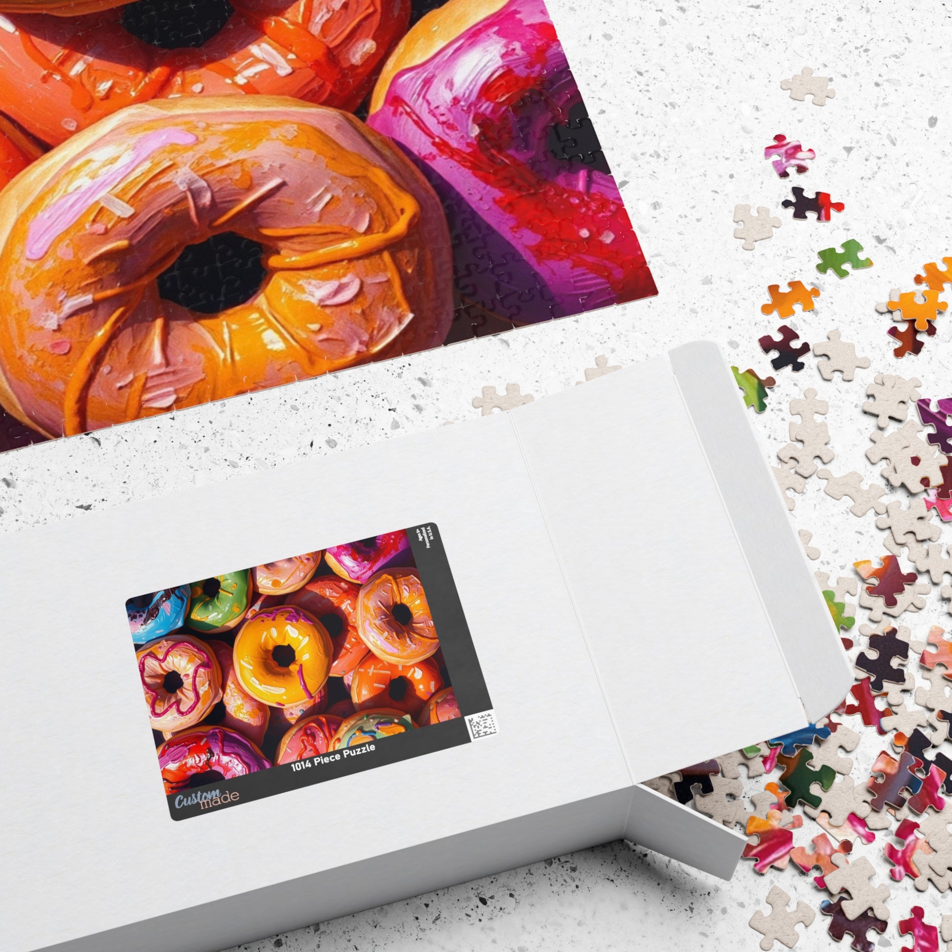Chaotic Donuts Puzzle, Vibrant Sweets-Themed Jigsaw, Bright and Colorful Food Collage, Family Activity, Quiet Pastime, Foodie Puzzle Lover Puzzle The Puzzle Chest