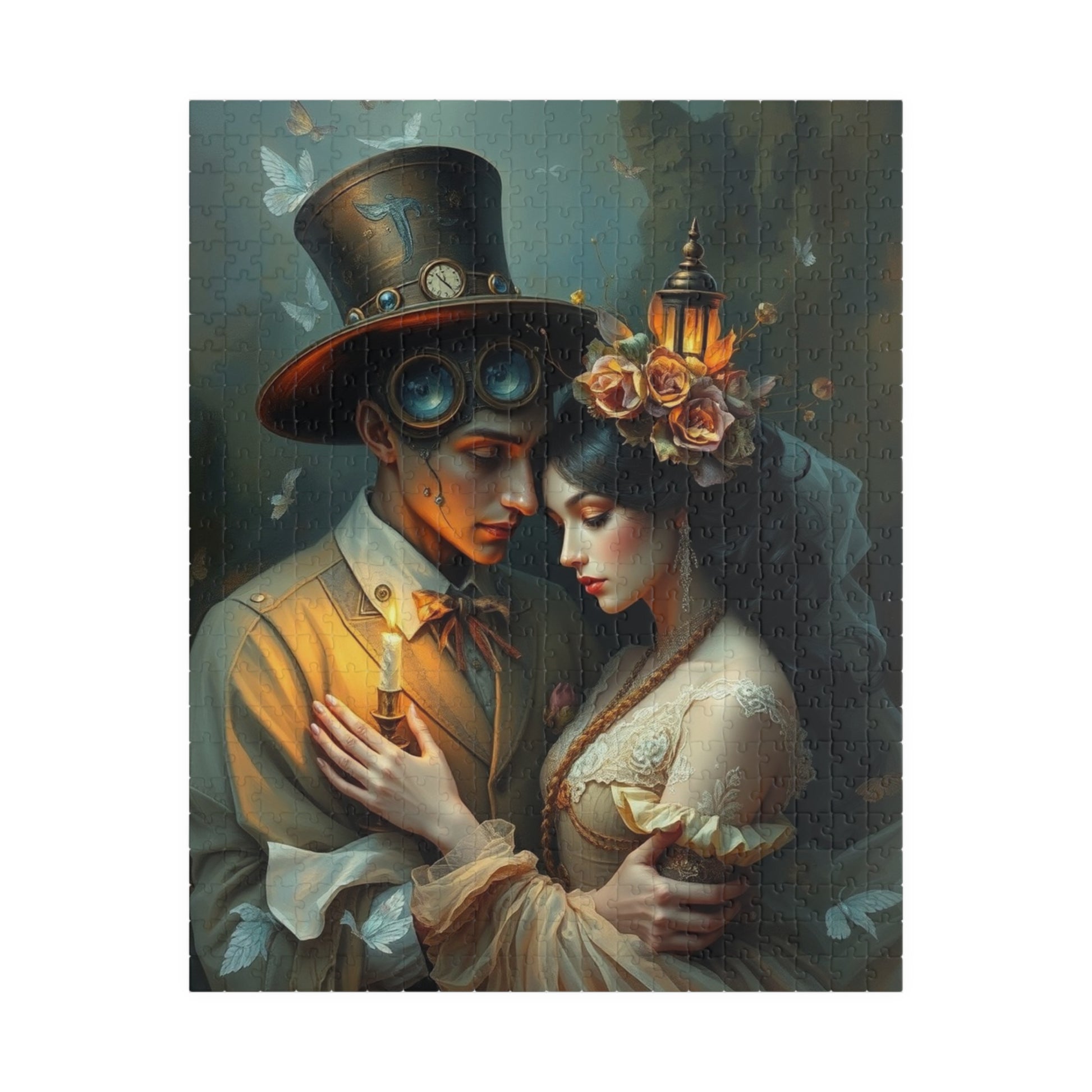 Romantic Steampunk Puzzle - Unique Gift for Couples, Home Decor, Family Game Night, Art Lovers, Engaging Activities 520 pcs (Vertical) Puzzle The Puzzle Chest