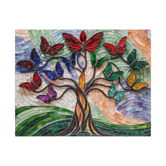 Mosaic Butterfly Tree of Life Jigsaw Puzzle 252 pcs (Horizontal) Puzzle The Puzzle Chest
