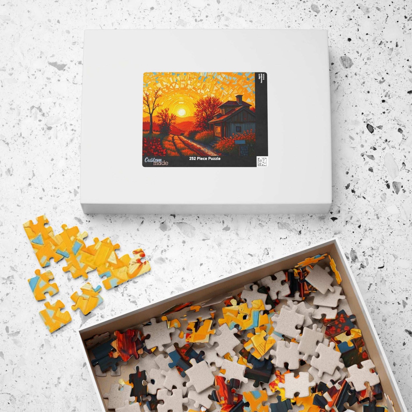 Sunset Cottage Puzzle, 110 to 1014-piece Jigsaw, Relaxing Home Entertainment, Gift for Puzzle Lover, Mindful Family Activity, Cozy Night In Puzzle The Puzzle Chest