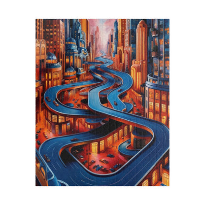 Surreal Cityscape Jigsaw Puzzle - 110, 252, 520, 1014-piece, Fun for Family Game Night, Unique Gift for Puzzle Lovers, Indoor Activities 520 pcs (Vertical) Puzzle The Puzzle Chest