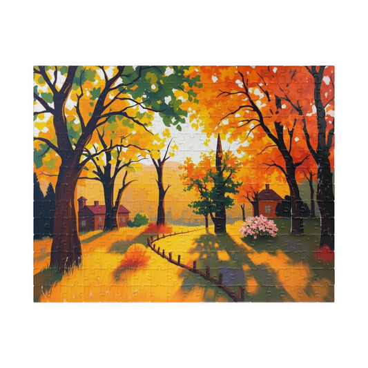 Autumn Sunset Landscape Puzzle for Adults and Teens, Cozy Fun Family Activity, Perfect for Relaxation, Friend Gift, Home Entertainment 252 pcs (Horizontal) Puzzle The Puzzle Chest