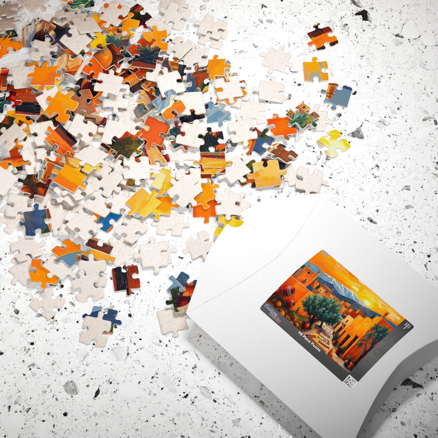 Moroccan Village Sunset Jigsaw Puzzle for Adults, Holiday Birthday Gift for Puzzle Lover, Family Fun, Mindfulness Activity, Art Puzzle The Puzzle Chest