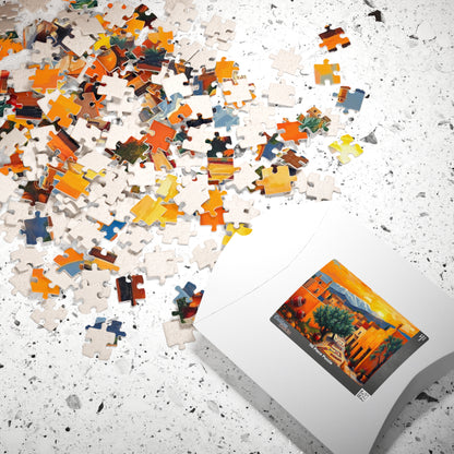 Moroccan Village Sunset Jigsaw Puzzle for Adults, Holiday Birthday Gift for Puzzle Lover, Family Fun, Mindfulness Activity, Art Puzzle The Puzzle Chest