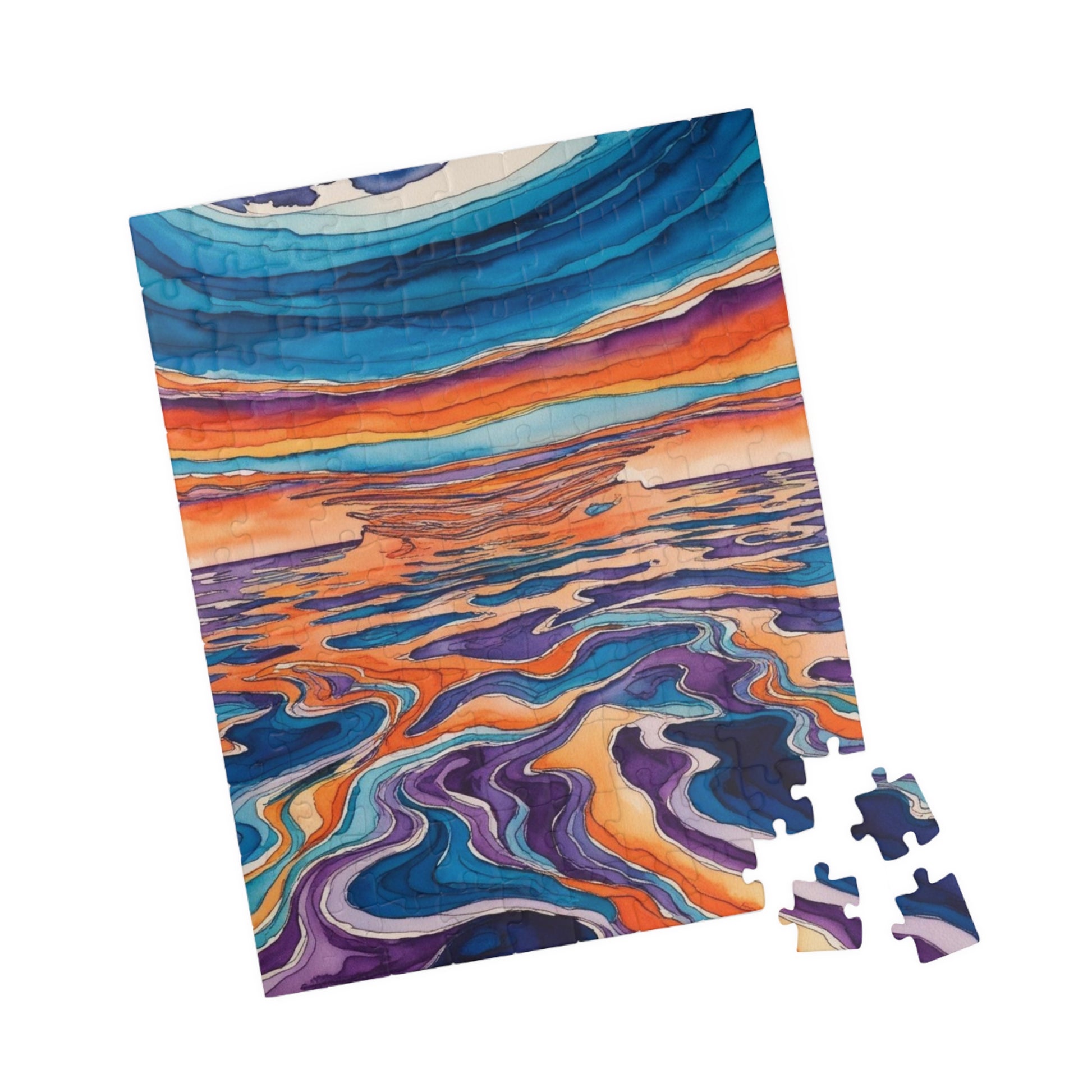 Dreamlike Surrealist Puzzle, Blended Ocean and Sky Jigsaw Game, Modern Abstract Art Puzzle The Puzzle Chest