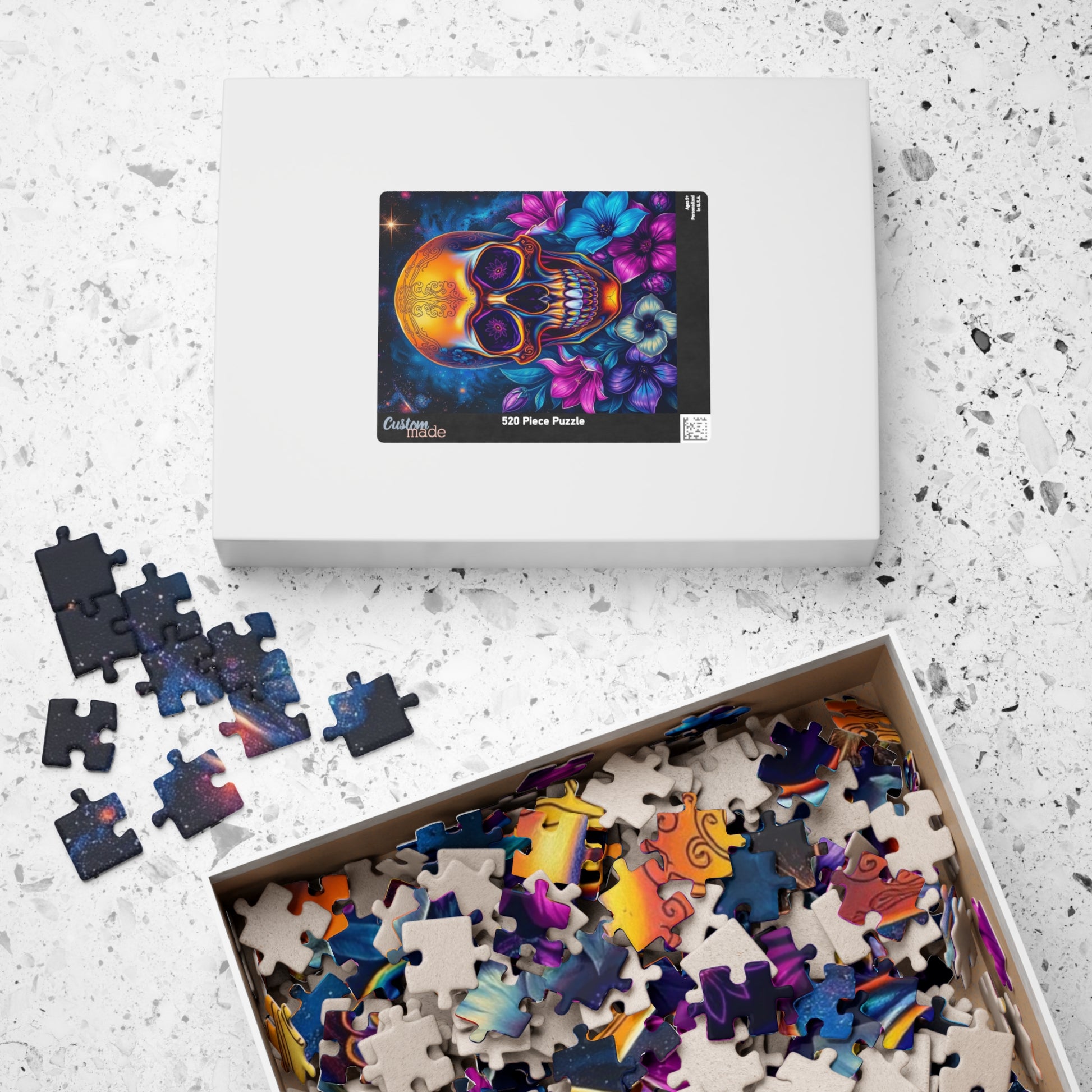 Cosmic Skull Artwork Puzzle for Adults, 110-1014 Piece Gothic Jigsaw Game, Best Unique Gift for Puzzle Lover, Mindfulness Activity, Solo Fun Puzzle The Puzzle Chest