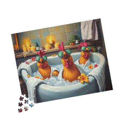 Chicken Spa Bath Jigsaw Puzzle 520 pcs (Horizontal) Puzzle The Puzzle Chest