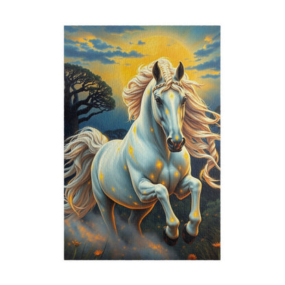 African Jungle White Horse Jigsaw Puzzle, Enchanting Horse Lover Gift for Friends, Family Game Night, Mindful Birthday Holiday Fun 1014 pcs (Vertical) Puzzle The Puzzle Chest