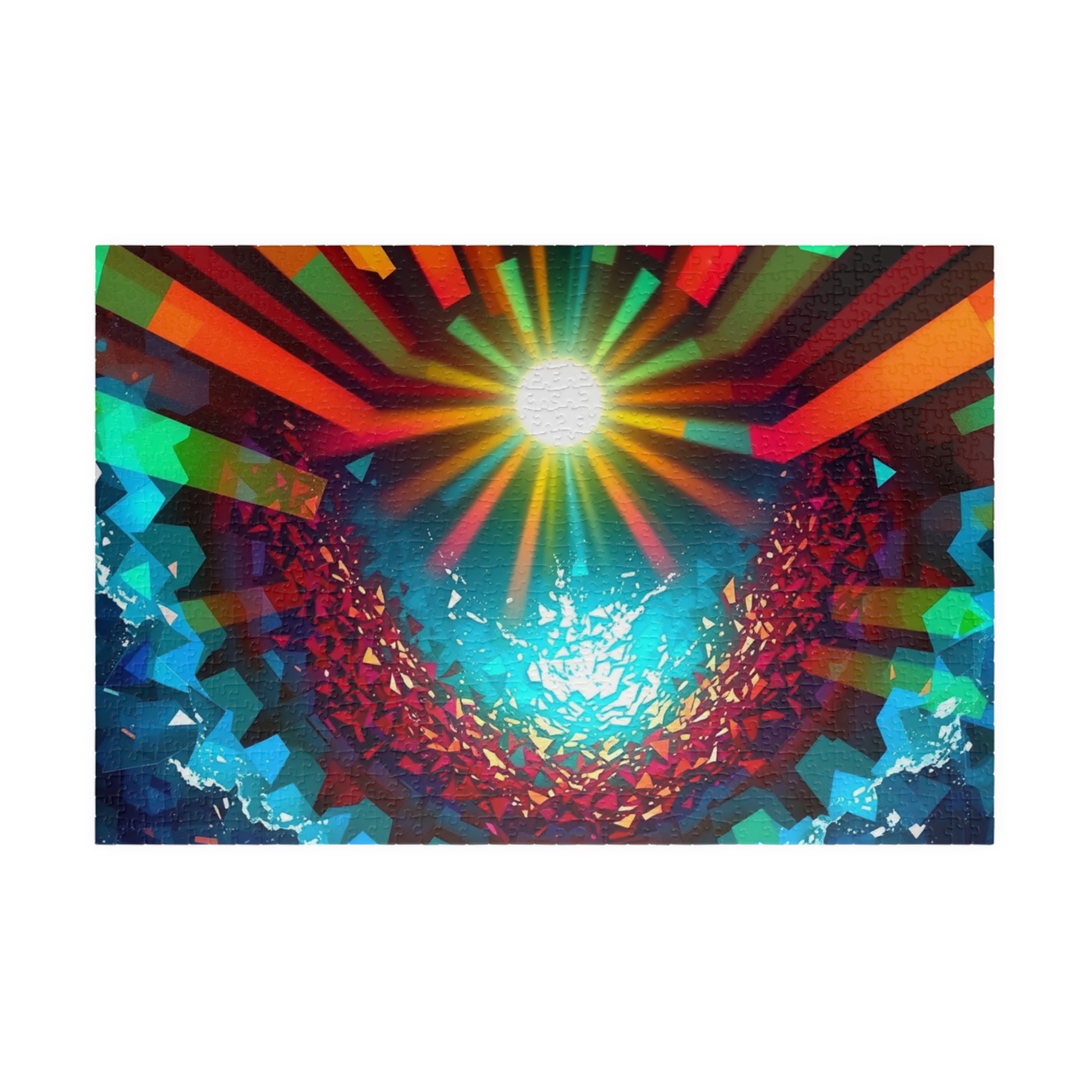 Abstract Horizon Jigsaw Puzzle (110-1014 Piece), Rising Sun Modern Art Illustration, Challenging Brain Teaser, Puzzle Lover Gift, Fun Hobby 1014 pcs (Horizontal) Puzzle The Puzzle Chest