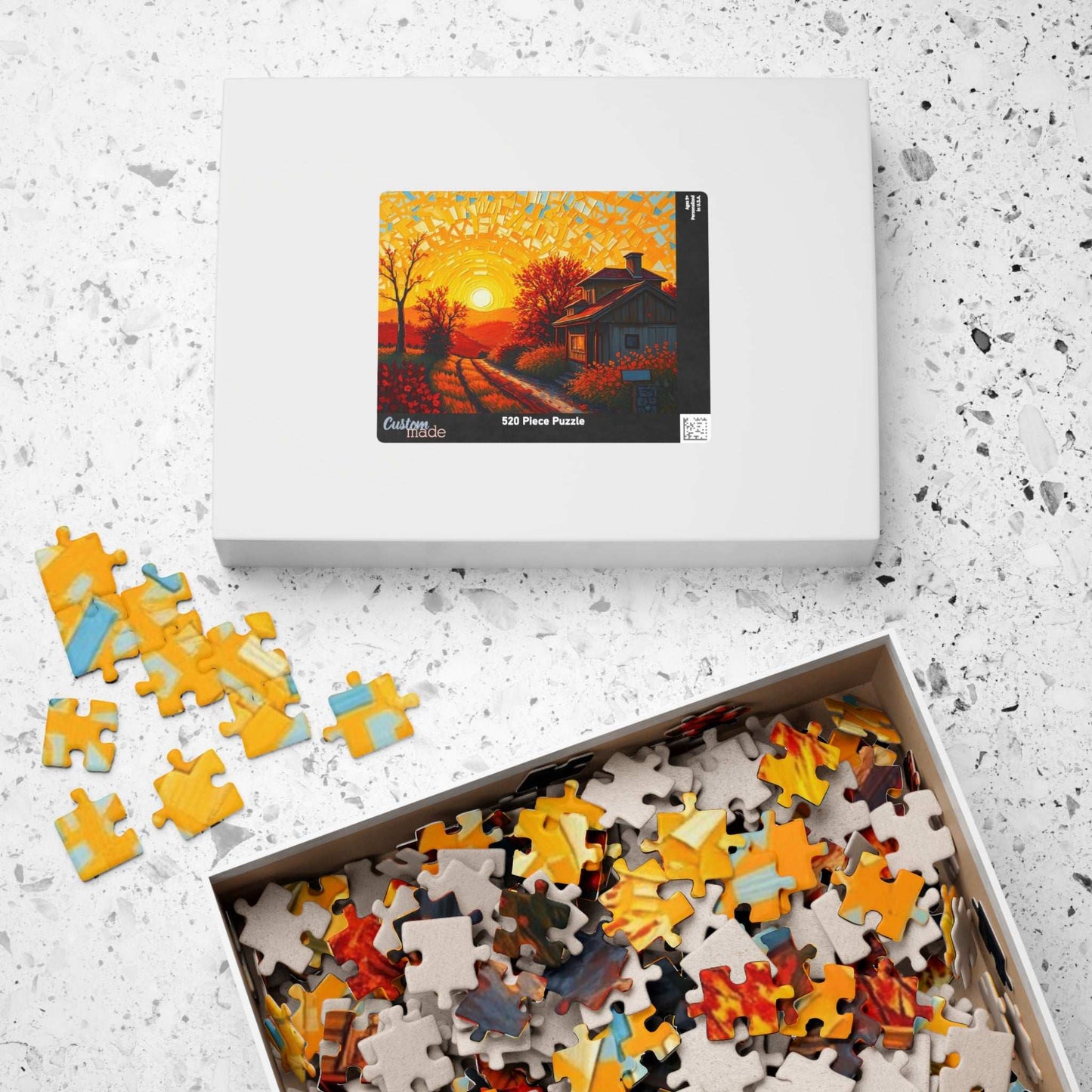 Sunset Cottage Puzzle, 110 to 1014-piece Jigsaw, Relaxing Home Entertainment, Gift for Puzzle Lover, Mindful Family Activity, Cozy Night In Puzzle The Puzzle Chest