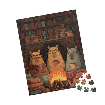 Fireside Reading with Capybaras Jigsaw Puzzle 252 pcs (Vertical) Puzzle The Puzzle Chest