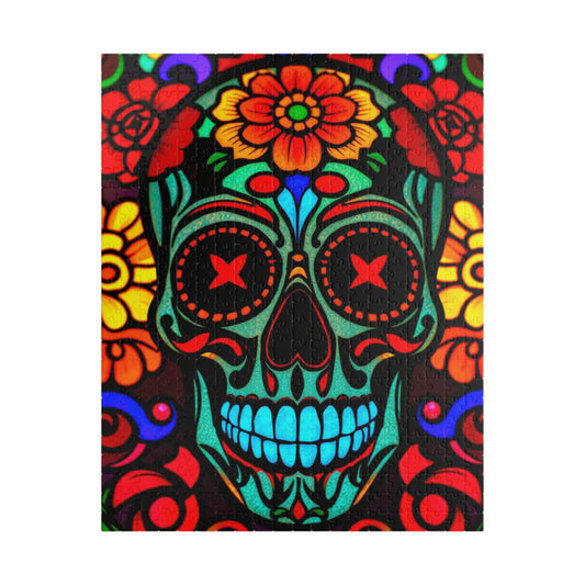 Colorful Skull Puzzle - Vibrant 110, 252, 520, 1014-piece Jigsaw Game, Gift for Puzzle Lovers, Home Decor, Unique Artwork, Fun Activity