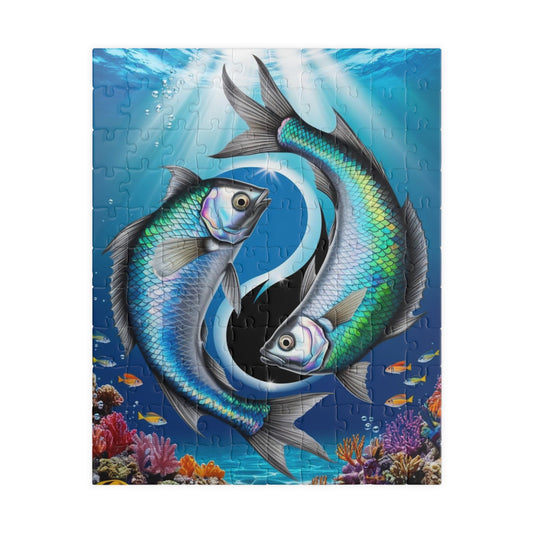 Ying Yang Fish Puzzle, 110-1014 Piece Pisces Zodiac Sign Jigsaw, Mindfulness Activity Gift for Fish Lovers, Family Game Night, Brain Teaser 110 pcs (Vertical) Puzzle The Puzzle Chest