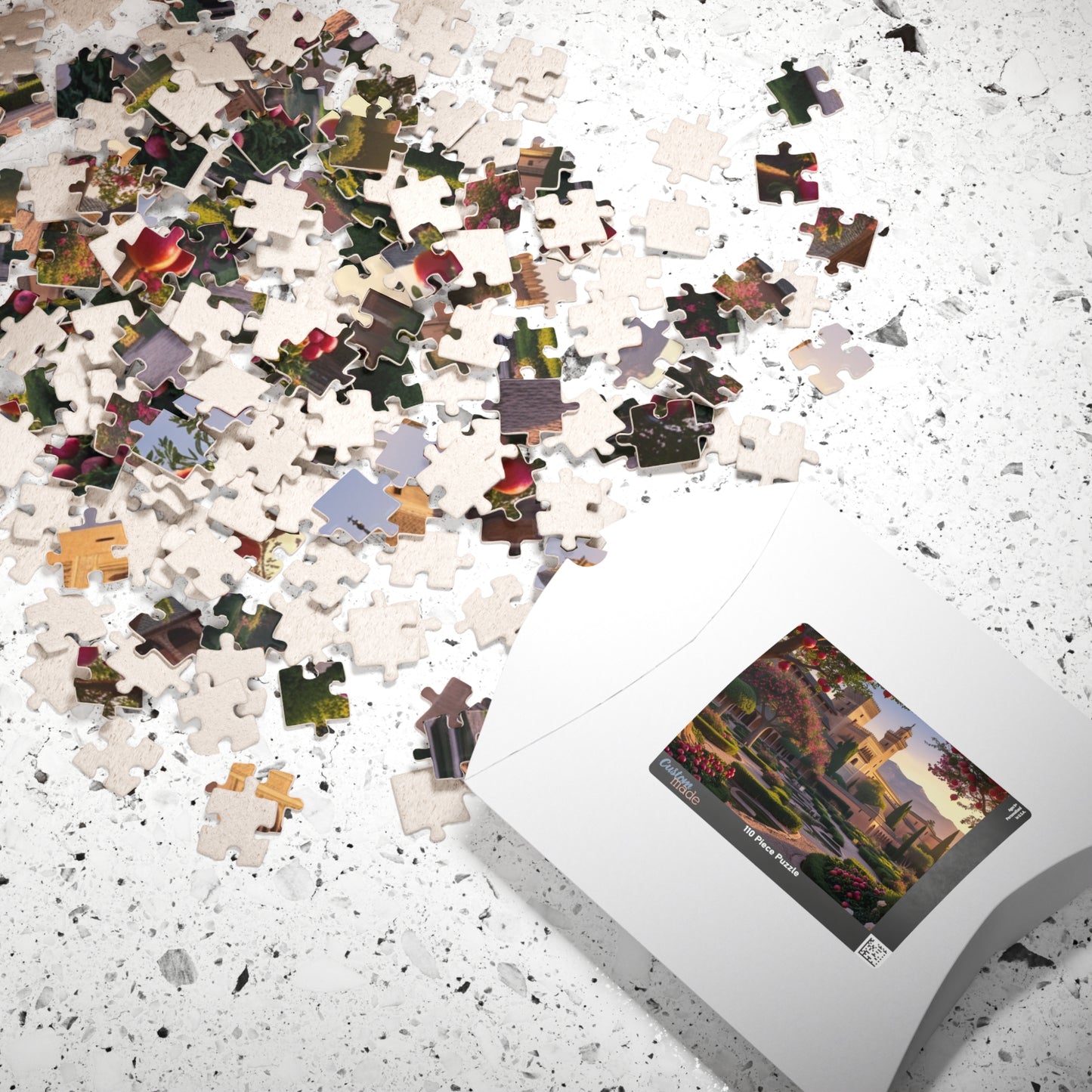 Alhambra Palace Landmark Puzzle, Spanish Architecture Jigsaw Game, Pomegranate Tree Garden, Family Entertainment, Quiet Leisure Activity Puzzle The Puzzle Chest