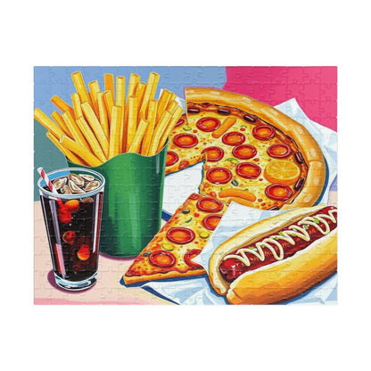 Fast Food Fun Puzzle - Pop Art Jigsaw Game Adult Gift for Food Lovers, Family Game Night, Unique Home Entertainment 252 pcs (Horizontal) Puzzle The Puzzle Chest