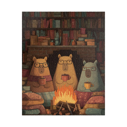 Fireside Reading with Capybaras Jigsaw Puzzle Puzzle The Puzzle Chest