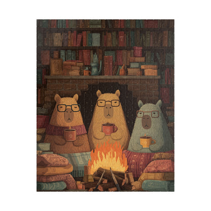 Fireside Reading with Capybaras Jigsaw Puzzle Puzzle The Puzzle Chest