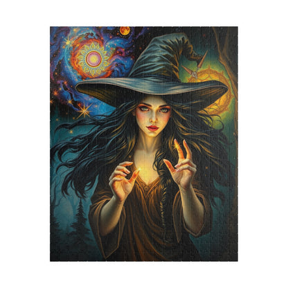 Witch Galaxy Forest Puzzle, 110 252 520 1014-piece Adult Jigsaw Game, Mystical Stars, Halloween Decor, Ideal Gift for Fantasy Lover, Mindful