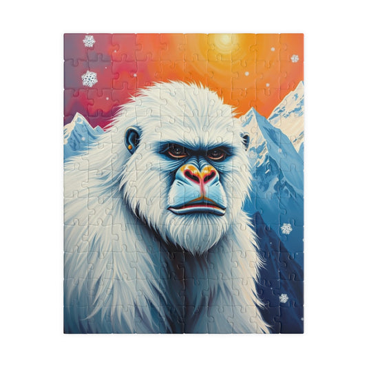 Majestic Yeti Himalayan Puzzle, Mythical Creature Jigsaw for Cryptid Fans, Legendary Bigfoot Mountain Beast in a Scenic Winter Landscape