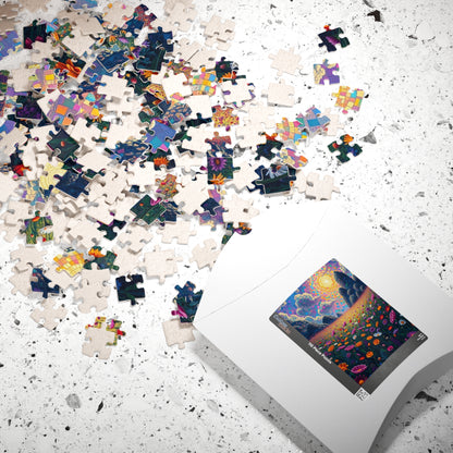 Colorful Sunrise Flower Puzzle, Floral Mosaic Jigsaw Game for Adults, Nature Art Puzzle, Family Game Night, Gift for Nature Lovers Puzzle The Puzzle Chest
