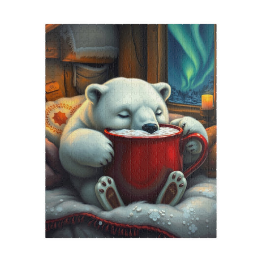 Cozy Polar Bear Jigsaw Puzzle, Winter Vibes Home Entertainment, Fun Family Game, Gift for Adult Puzzle Lovers, Holiday Activity for Animal Lover 520 pcs (Vertical) Puzzle The Puzzle Chest