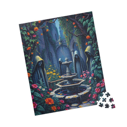 Haunting Gothic Garden Puzzle (110, 252, 520, 1014-piece), Bioluminescent Flowers Stone Statues, Mysterious Tabletop Jigsaw Game, Giftable Puzzle The Puzzle Chest