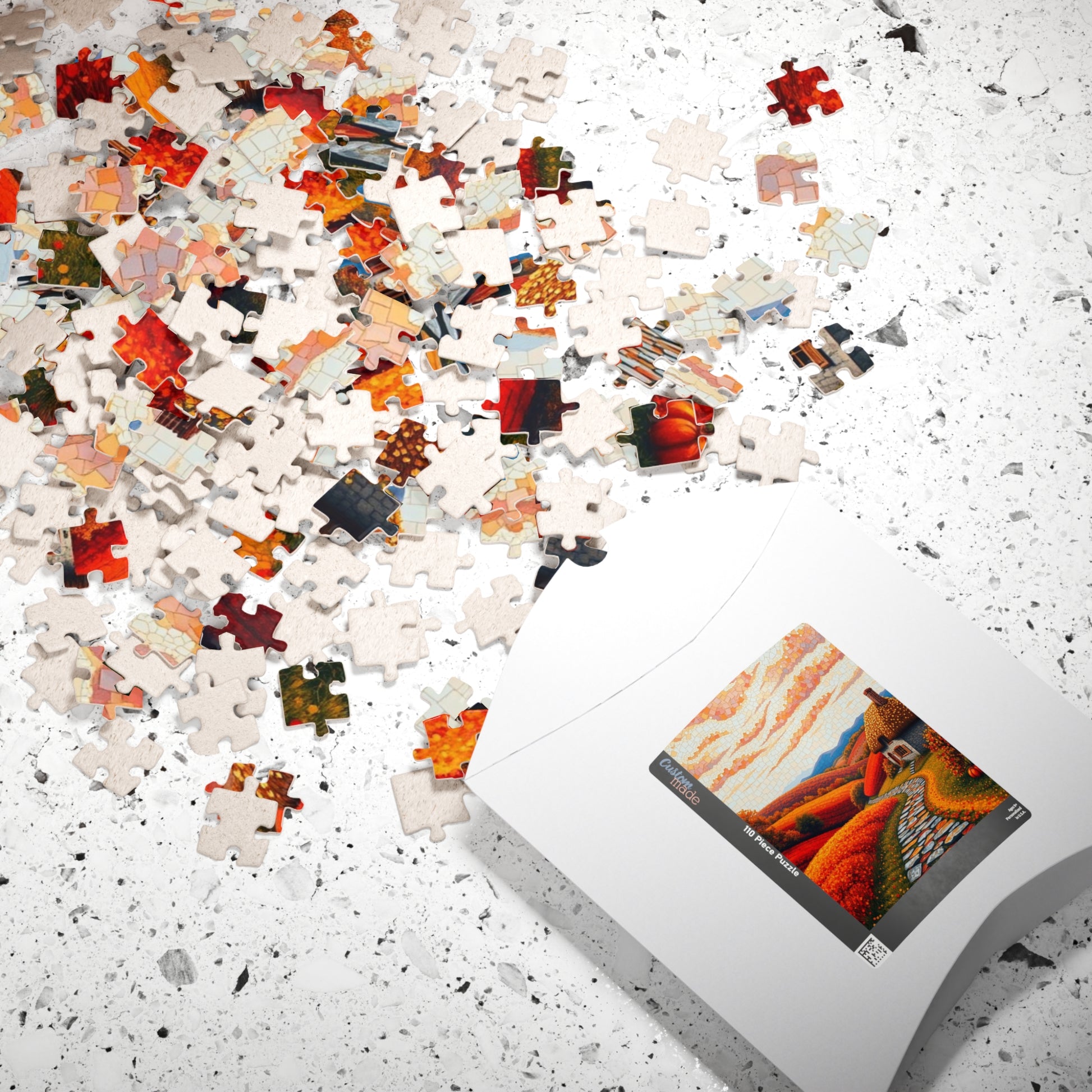 Autumn Landscape Mosaic Puzzle, Cozy Fall Home Decor, Gift for Puzzle Lovers and Art Enthusiast, Family Activity, 1014- Piece Jigsaw Puzzle The Puzzle Chest