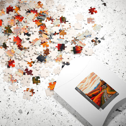 Autumn Landscape Mosaic Puzzle, Cozy Fall Home Decor, Gift for Puzzle Lovers and Art Enthusiast, Family Activity, 1014- Piece Jigsaw Puzzle The Puzzle Chest