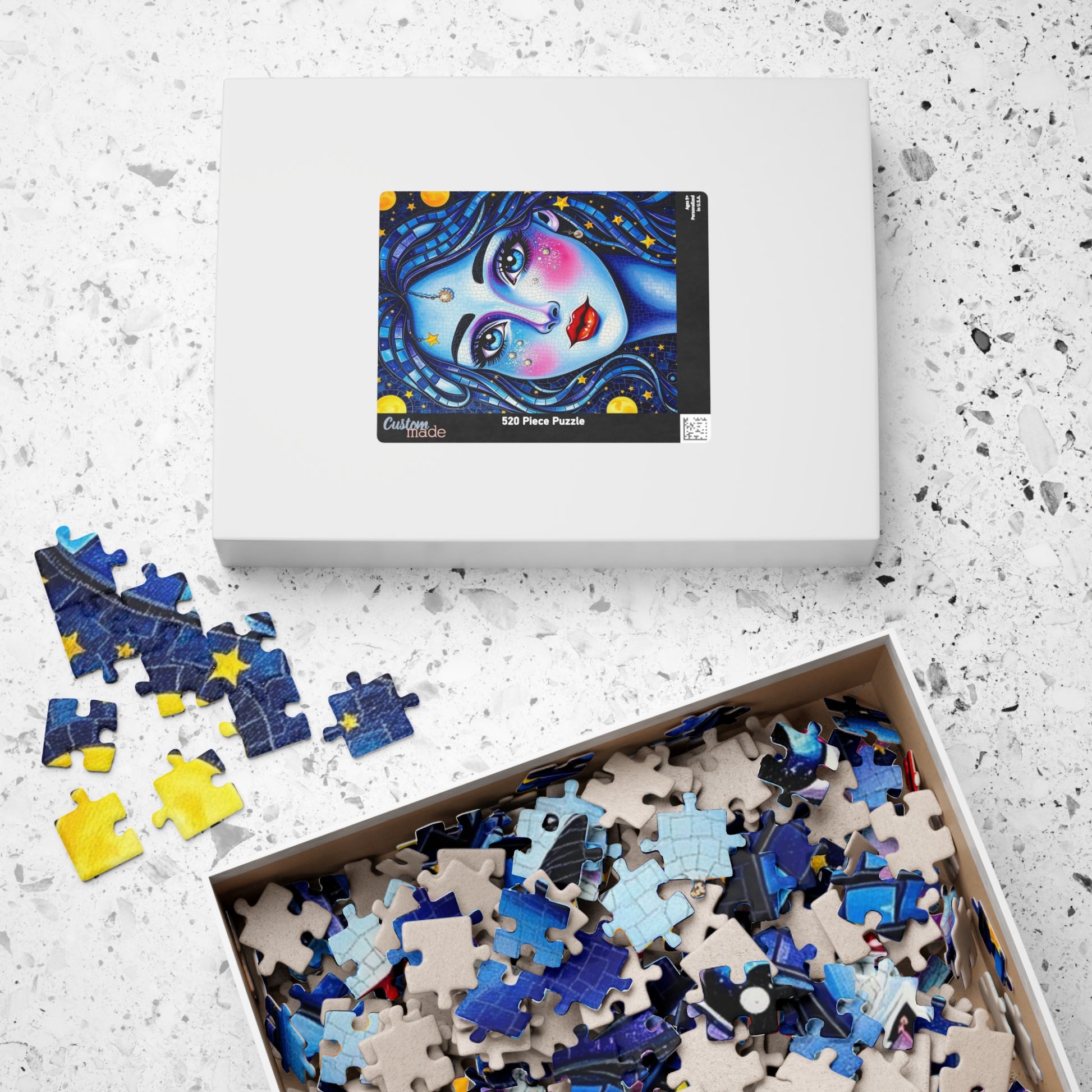Mosaic Portrait Celestial Woman Puzzle | 110-1014 Piece Stars and Planets Jigsaw Game, Starry Night Artwork, Gift for Puzzle Lovers, Mindful Puzzle The Puzzle Chest