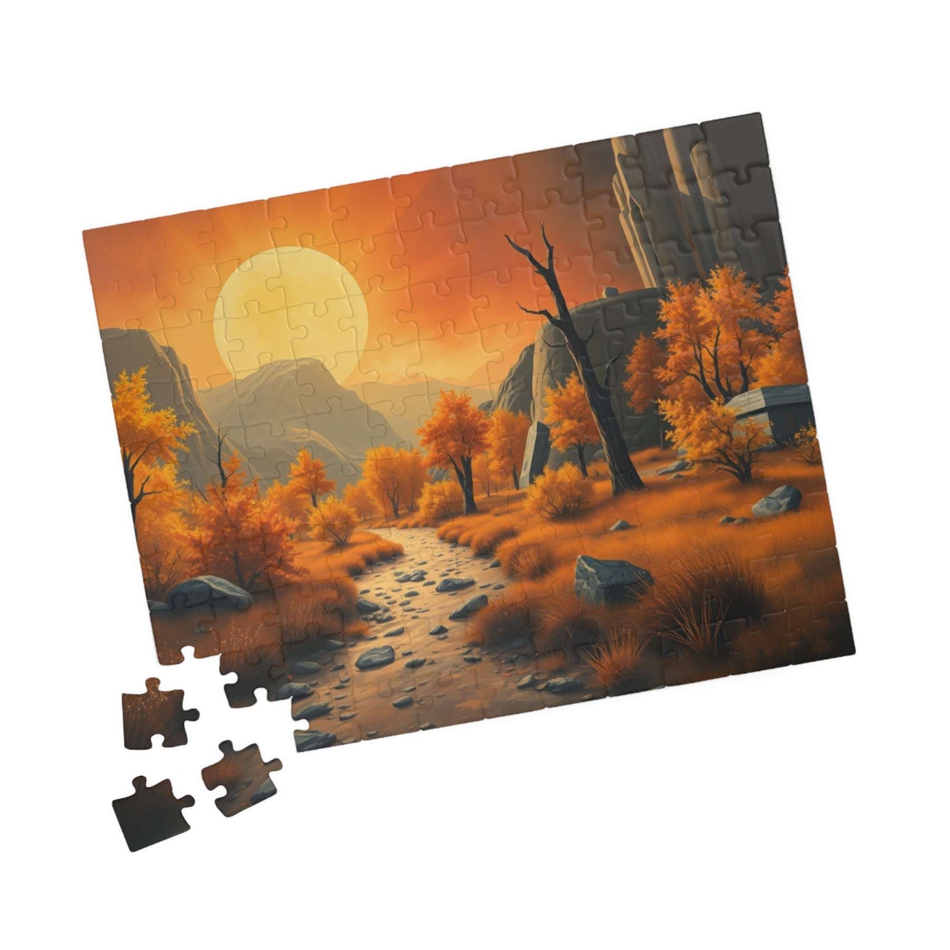 Autumn Sunset Landscape Puzzle - Fall Indoor Jigsaw Game, Cozy Family Activity, Perfect for Game Night, Gifts for Puzzle Lover, Brain Teaser Puzzle The Puzzle Chest