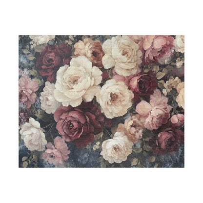 Vintage Rose Bouquet Jigsaw Puzzle — Floral Puzzle (Antique Flower Garden Vibe)