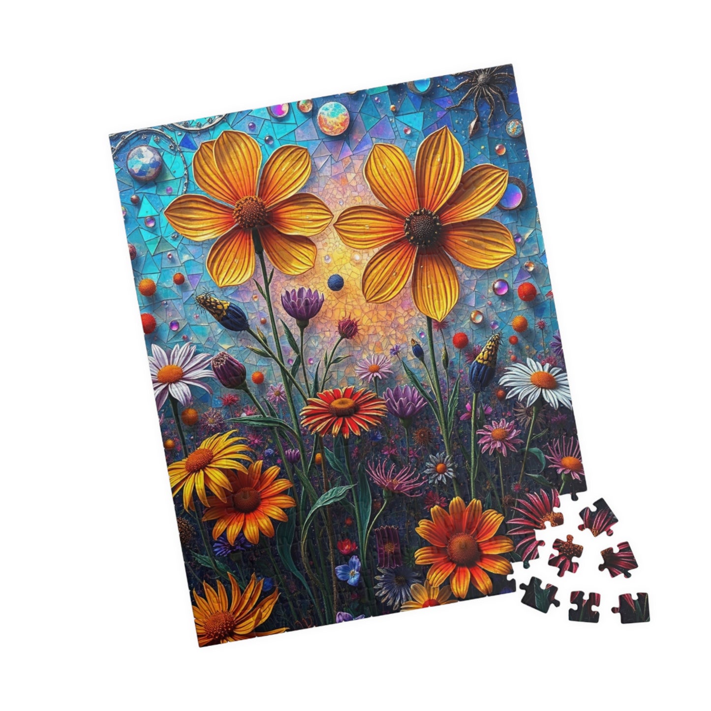 Colorful Floral Mosaic Puzzle - 110, 252, 520, 1014-piece | Flower Lover Gift, Family Bonding Activity, Puzzle Game Night, Frameable Art Puzzle The Puzzle Chest