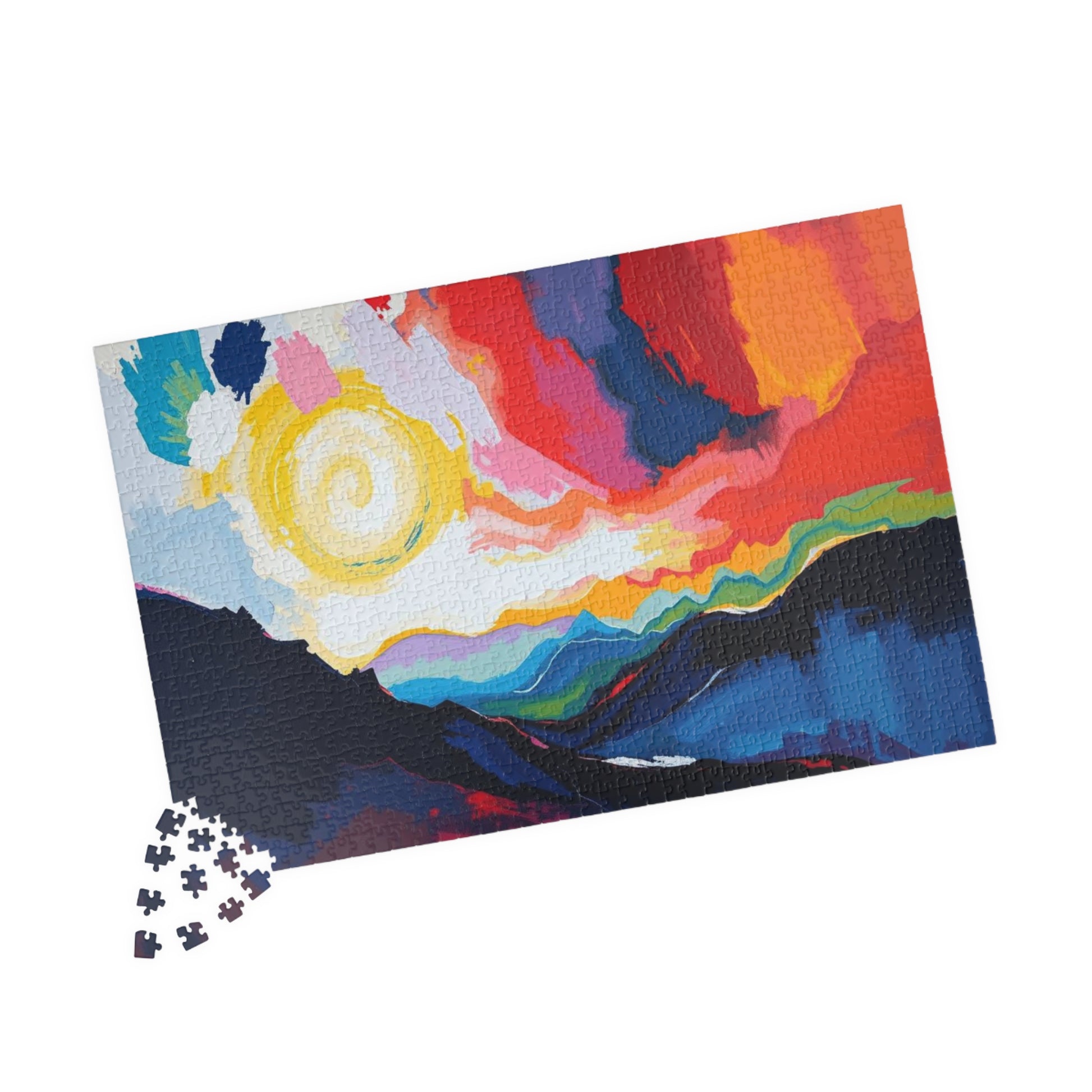Colorful Landscape Puzzle - Abstract Jigsaw Game for Nature Lovers, Family Game Night, Mindful Activity, Home Entertainment Puzzle The Puzzle Chest