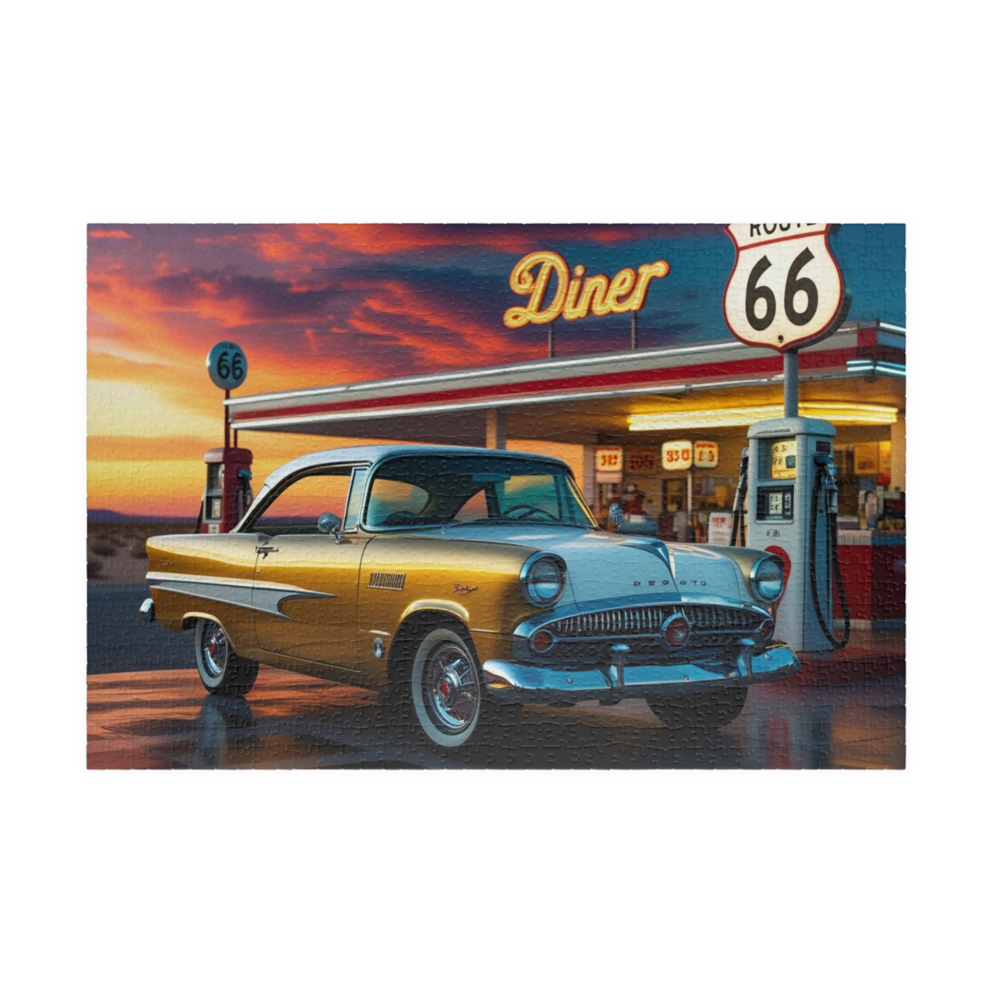 Vintage Car Puzzle - Classic 1959 Adventurer, Nostalgic Auto Scene 1014 pcs (Horizontal) Puzzle The Puzzle Chest