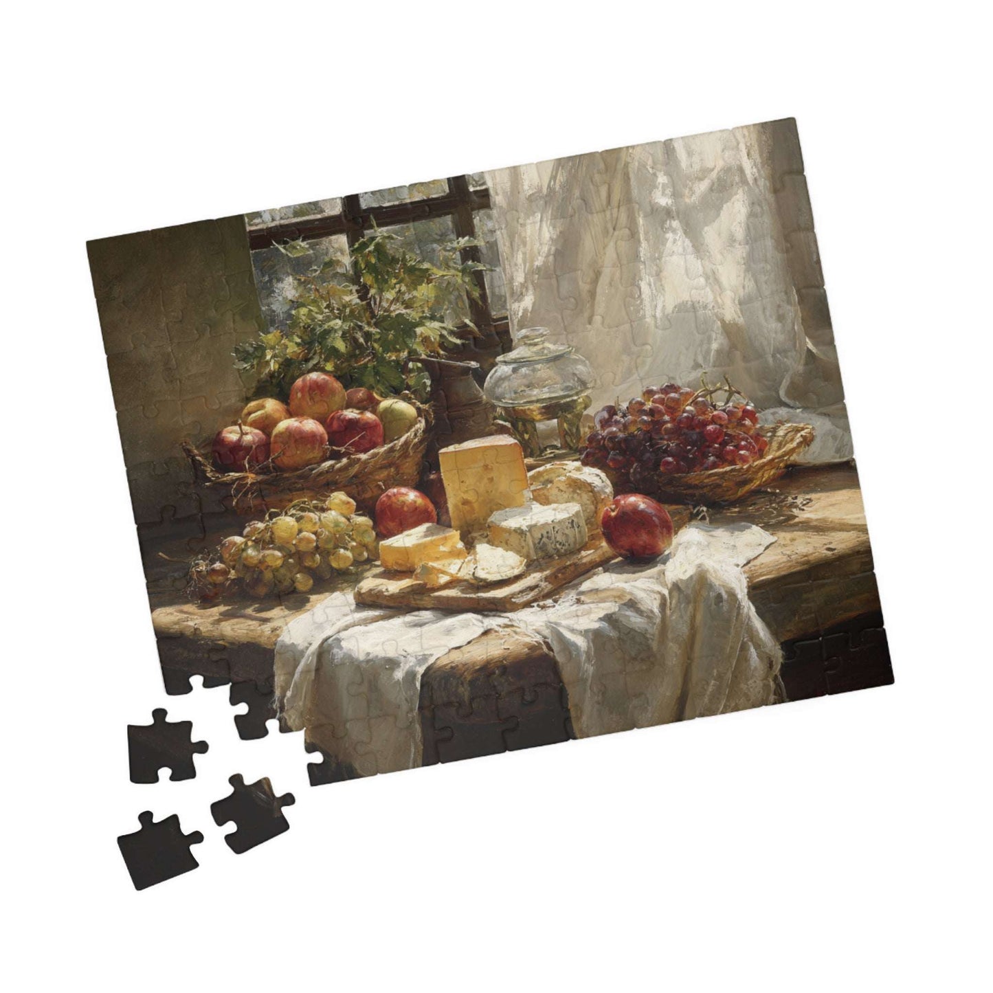 Still Life Fruit and Cheese Puzzle | Classic Tabletop Scene