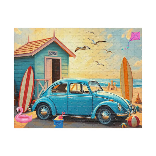 Coastal Breeze Vintage Car Puzzle - Ideal Holiday Birthday Gift for Beach Lovers, Family Fun, Indoor Summer Activities