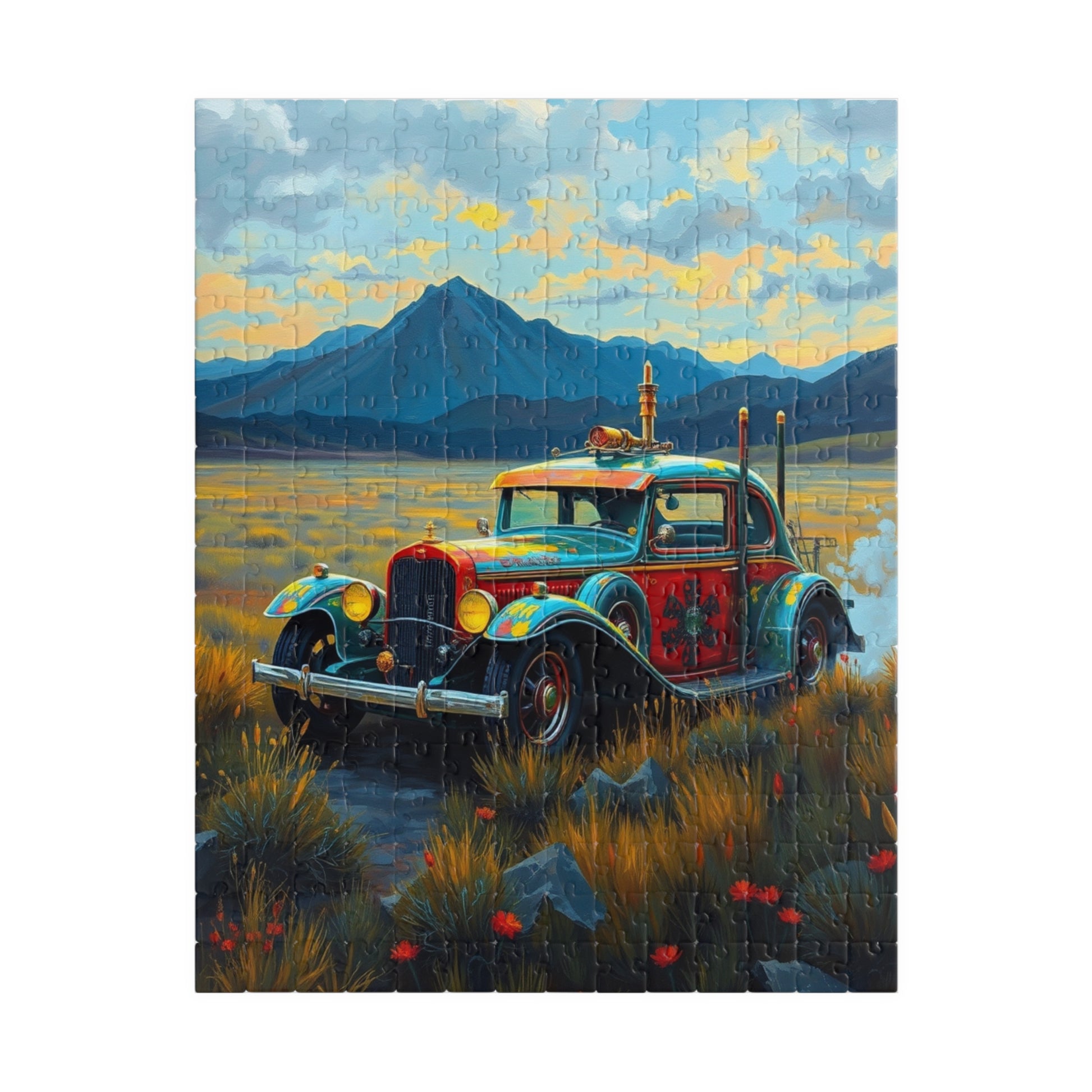 Vintage Steampunk Car Puzzle, Nostalgic Jigsaw Game for Adults, Gift for Car Lovers Puzzle Fanatics, Family Game Night Activity 252 pcs (Vertical) Puzzle The Puzzle Chest