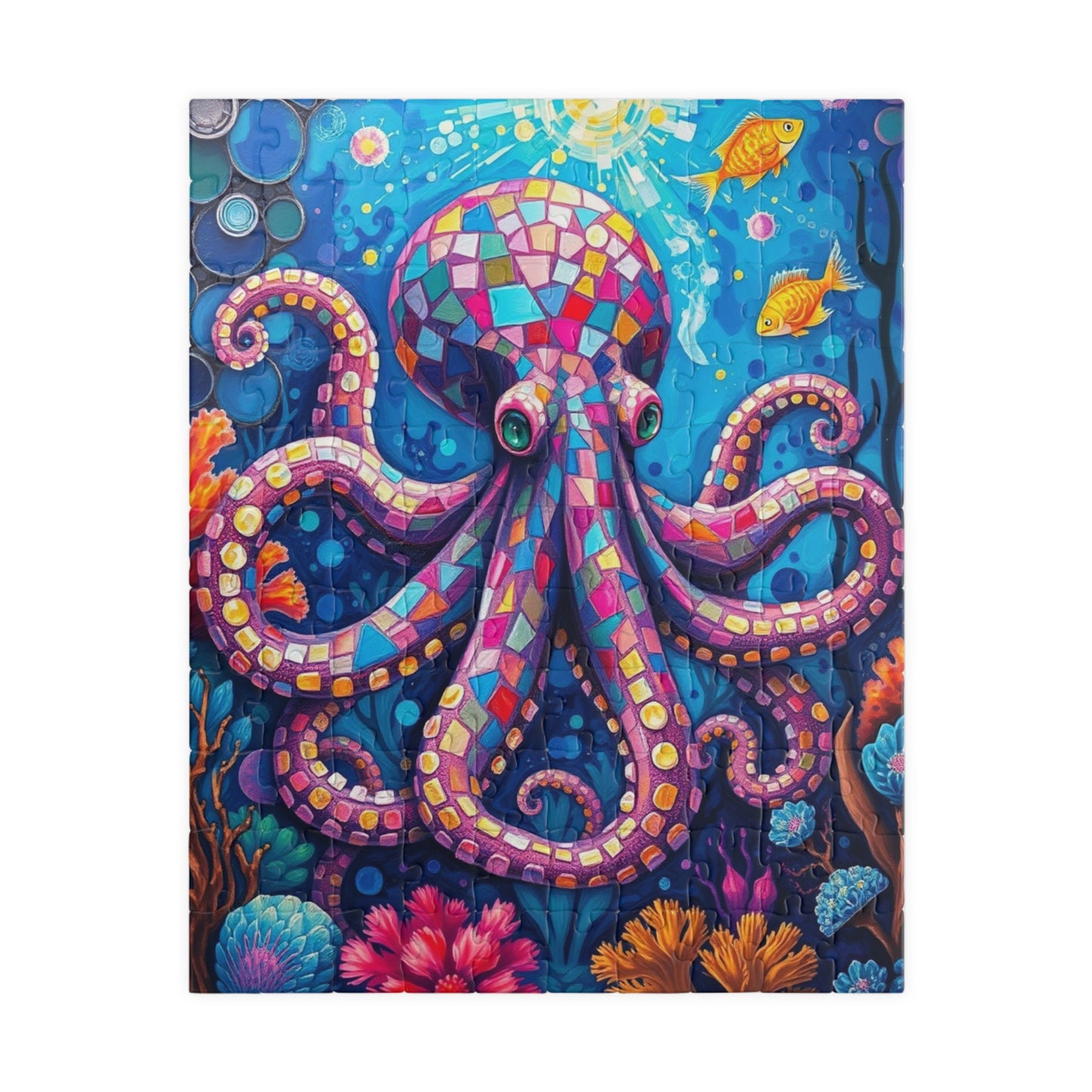 Mosaic Octopus Deep Sea Puzzle, Ocean-Themed Coral Reef and Fish Scene, Vibrant Marine Jigsaw Game for Adults and Teens, Ocean Lover Gift 110 pcs (Vertical) Puzzle The Puzzle Chest