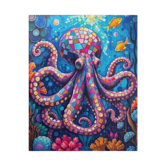 Mosaic Octopus Deep Sea Puzzle, Ocean-Themed Coral Reef and Fish Scene, Vibrant Marine Jigsaw Game for Adults and Teens, Ocean Lover Gift 110 pcs (Vertical) Puzzle The Puzzle Chest