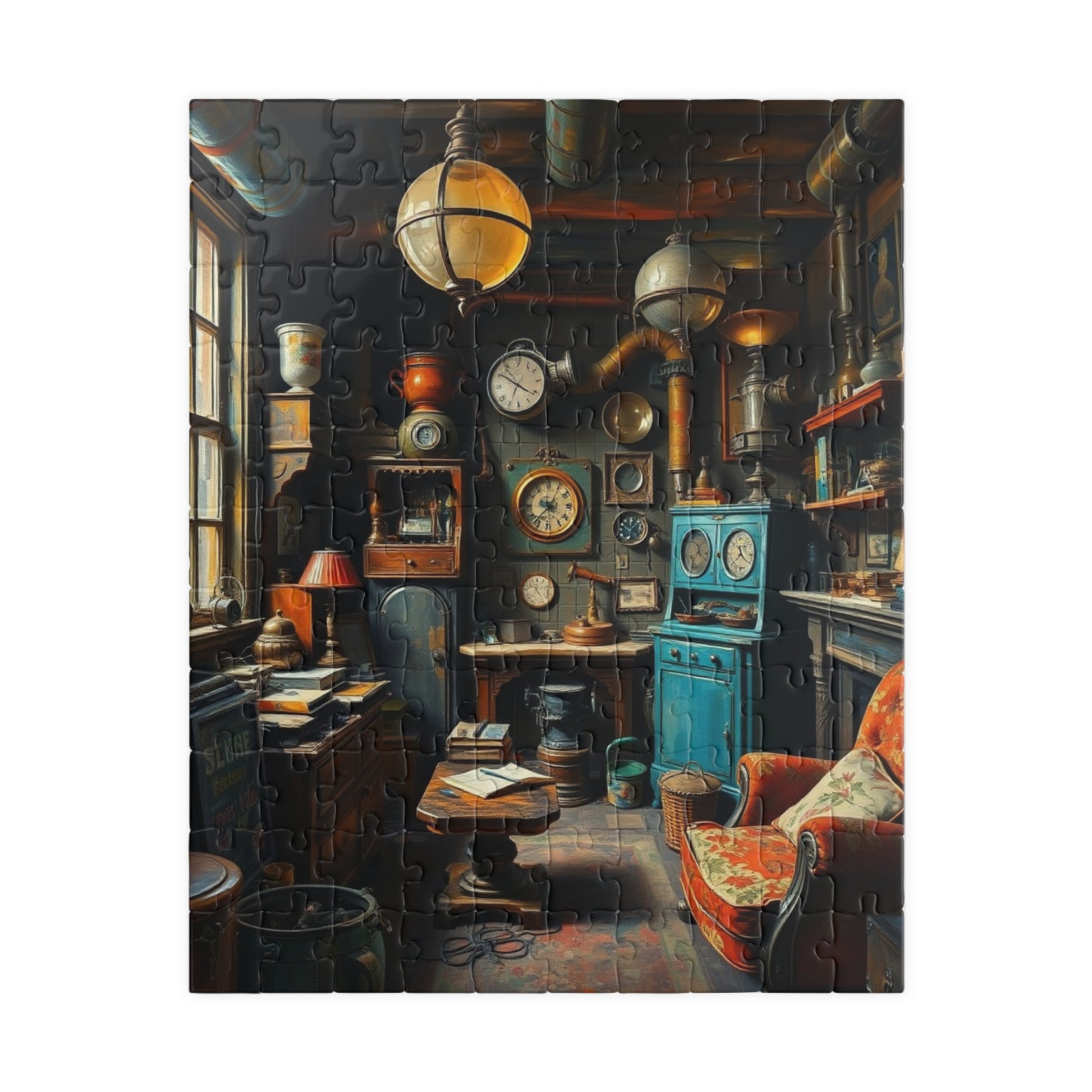 Cozy Steampunk Home Office Puzzle - 110, 252, 520, 1014-piece, Perfect for Family Night, Unique Gift for Puzzle Lovers, Relaxing Activity 110 pcs (Vertical) Puzzle The Puzzle Chest