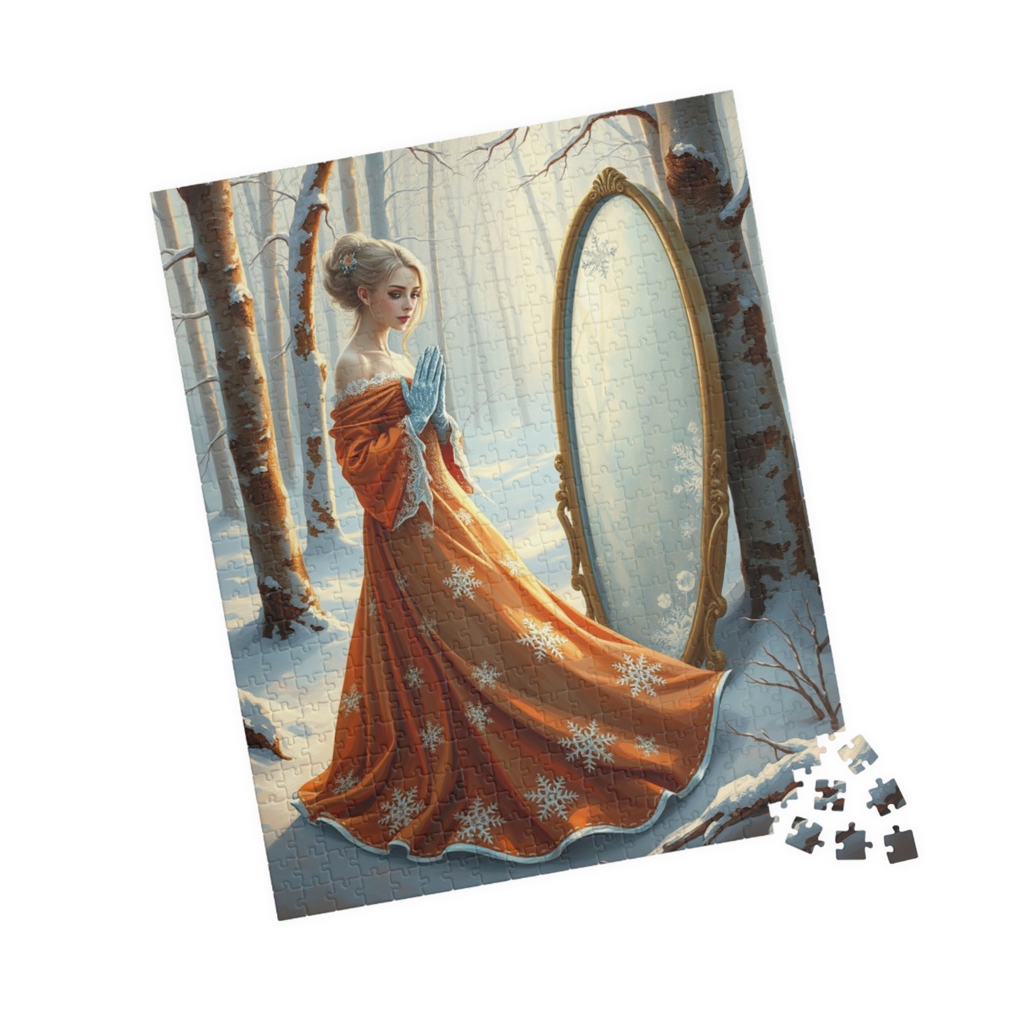 Elegant Frost Spirit Puzzle | Winter Wonderland Jigsaw Game | 110, 252, 520, 1014-piece | Holiday Decor, Family Fun Gift Idea, Cozy Nights