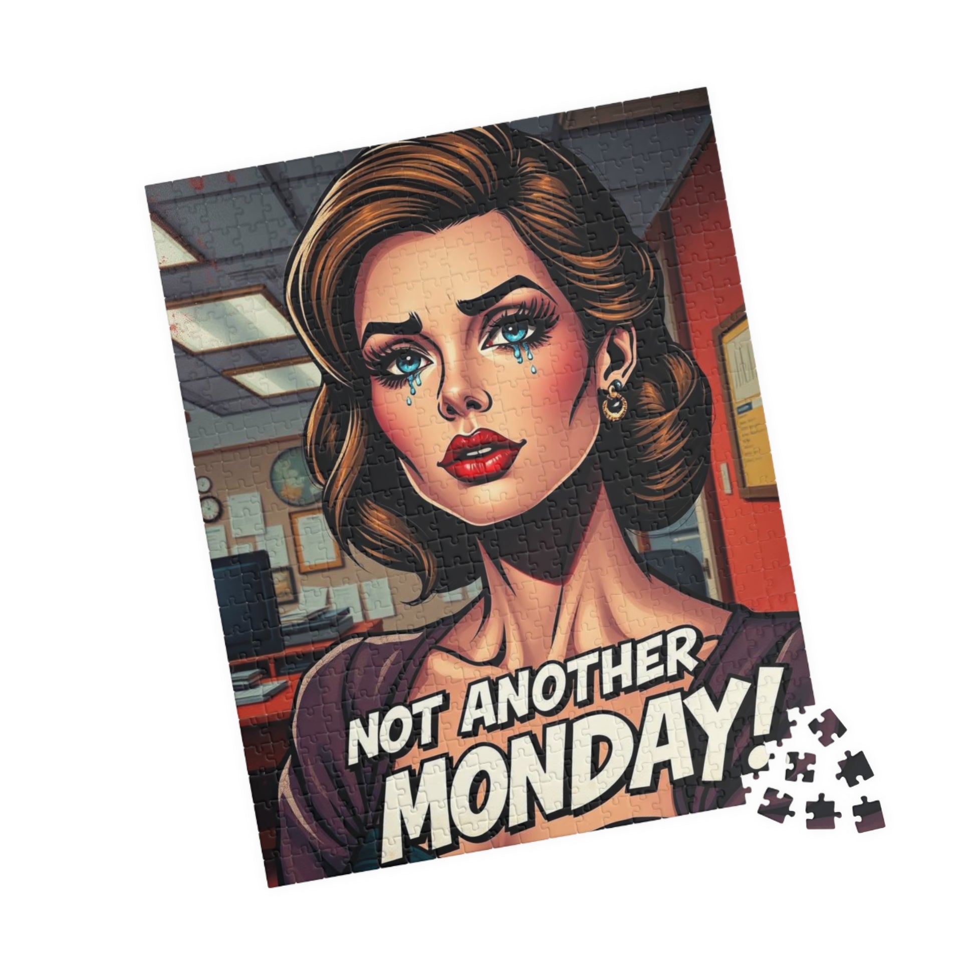 Retro Pop Art Jigsaw Puzzle | Not Another Monday | Fun Gift for Puzzle Lovers, Pop Culture Art, Wall Decor, Stress Relief, Family Activity Puzzle The Puzzle Chest