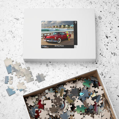 Vintage Car Puzzle, Classic Red 1955 Ford Thunderbird, Perfect Gift for Retro Puzzler Family Activity, Beach Lover, Holiday Fun Brain Teaser Puzzle The Puzzle Chest