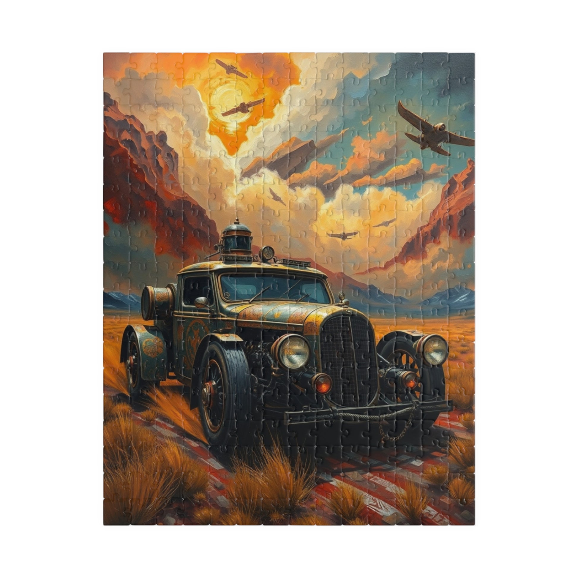 Vintage Car Puzzle, Nostalgic Jigsaw, Classic Auto Art, Gift for Him Car Enthusiasts, Solo Fun or Family Activity 252 pcs (Vertical) Puzzle The Puzzle Chest