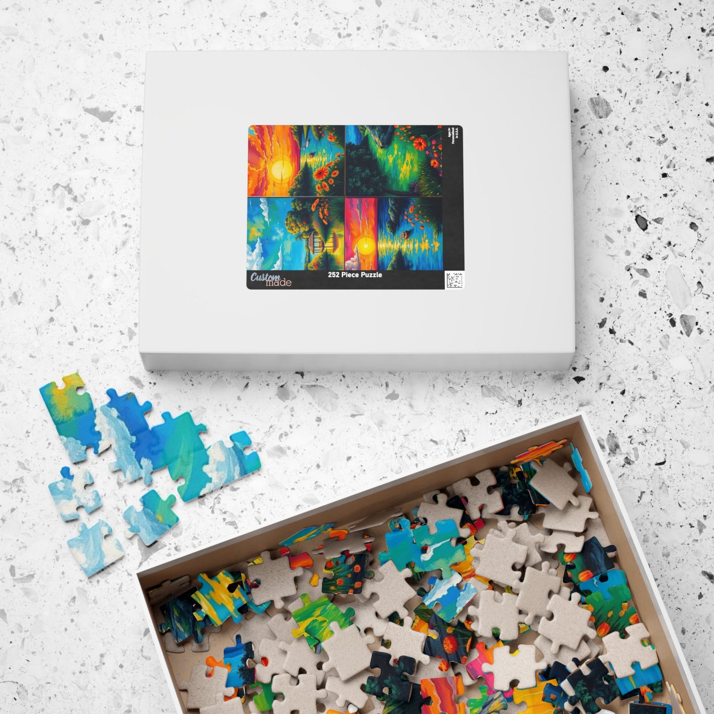 Puzzle, Summer Collage with Bioluminescent Colors, 110, 252, 520, 1014 Piece Jigsaw Game, Nature Artwork, Creative Activity, Family Fun Puzzle The Puzzle Chest