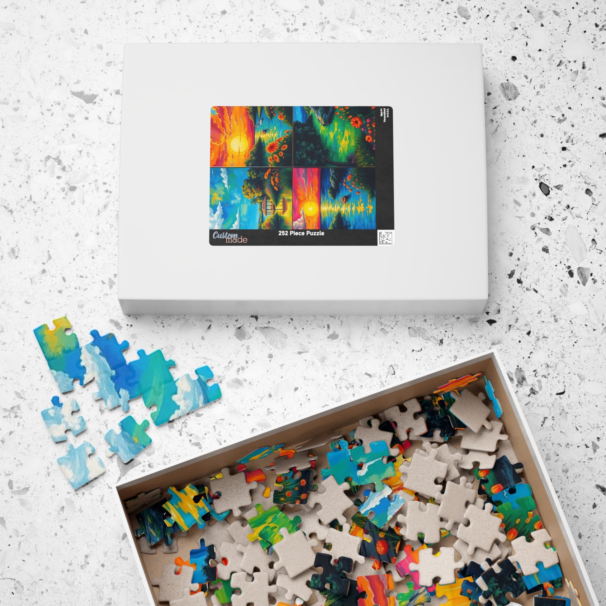 Puzzle, Summer Collage with Bioluminescent Colors, 110, 252, 520, 1014 Piece Jigsaw Game, Nature Artwork, Creative Activity, Family Fun Puzzle The Puzzle Chest