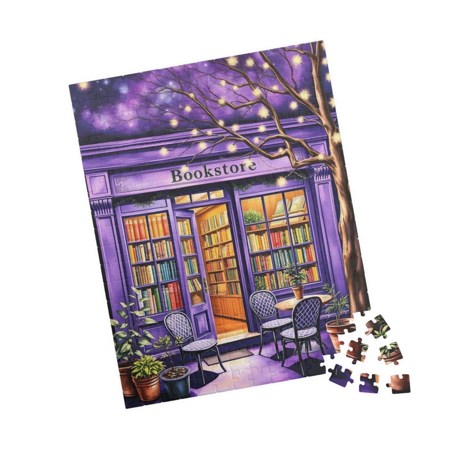 Ultraviolet Night Bookstore Jigsaw Puzzle - Magical Bookshop Gift for Book Lovers 252 pcs (Vertical) Puzzle The Puzzle Chest