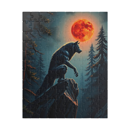 Moonlit Wolf Puzzle - Jigsaw Game for Nature and Animal Lovers, Creative Gift Idea for Friends, Cozy Night In, Family Activity Brain Teaser